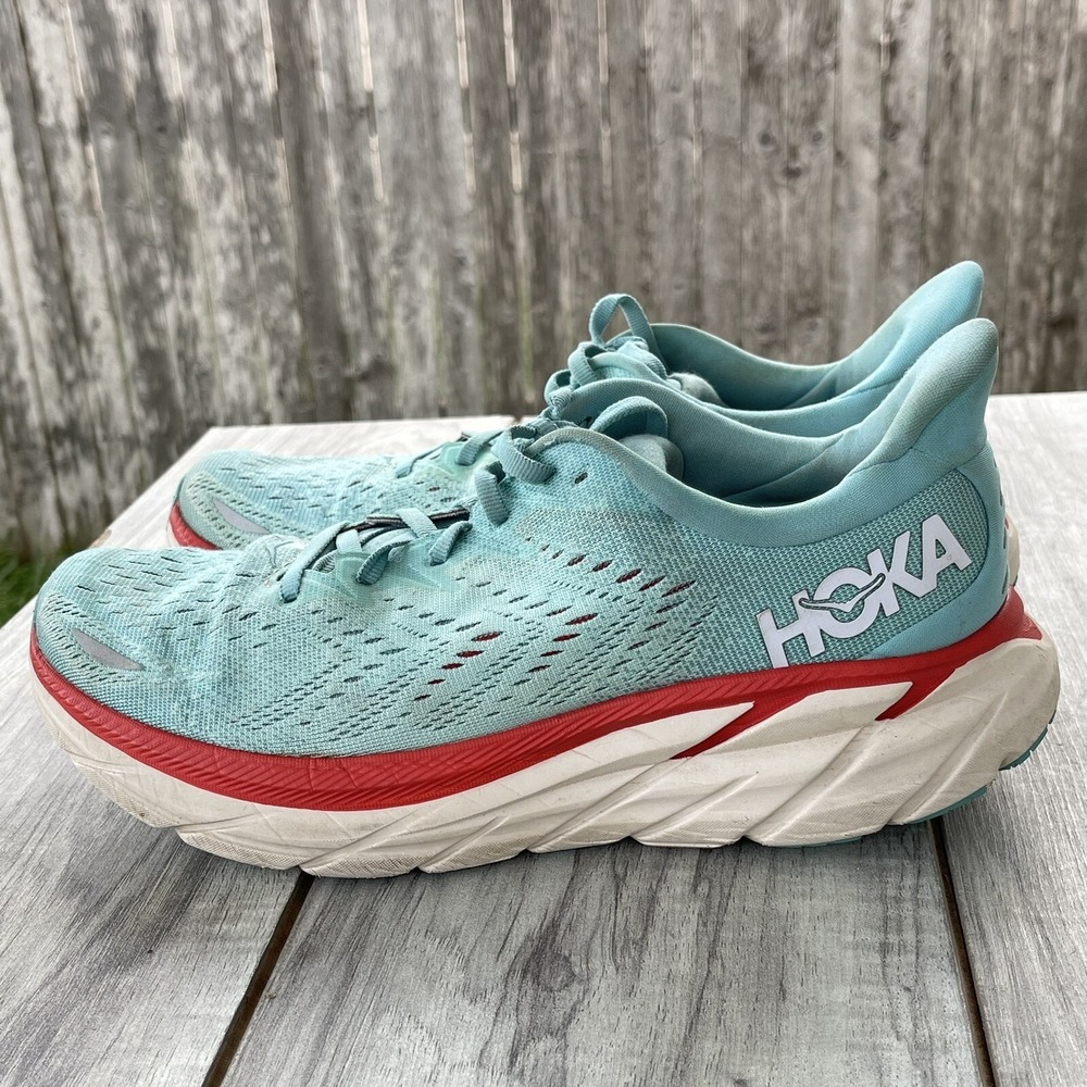 Hoka One One Women Clifton 8 Running Shoes 9 B  Blue Training Sneakers‎ 111934